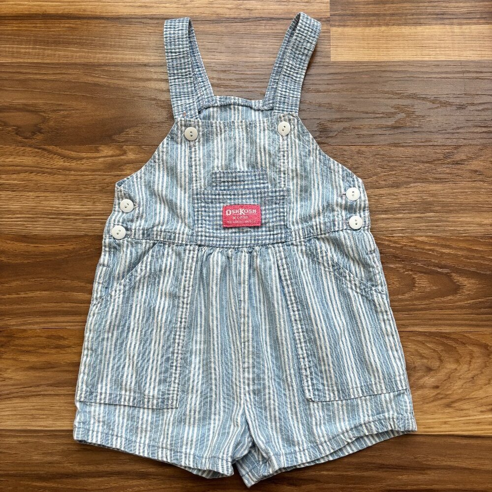 Osh Kosh B'Gosh Vintage Made in USA Cotton Striped 4T Overalls Jumpsuit